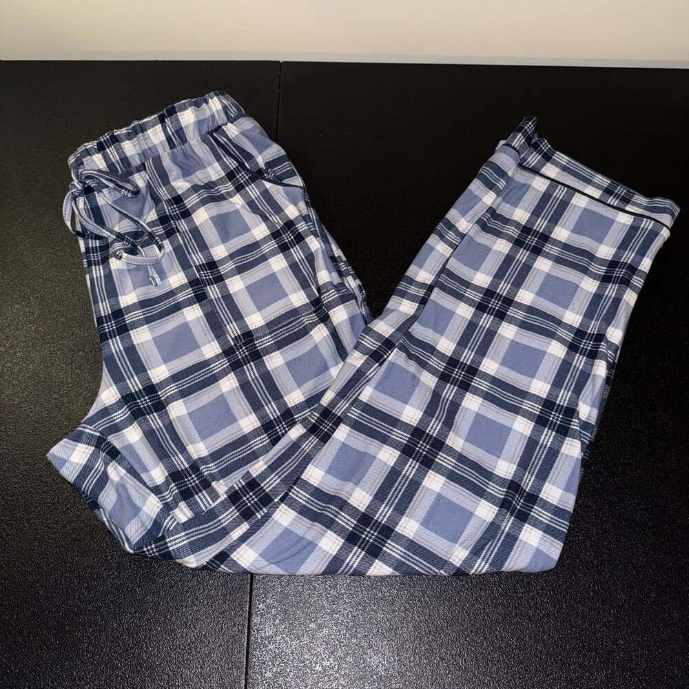 Lucky Brand Pajama Pants Size L Blue Plaid Lounge